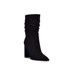 NINE WEST Womens Black Padded Denner Pointy Toe Block Heel Slouch Boot 10.5 M